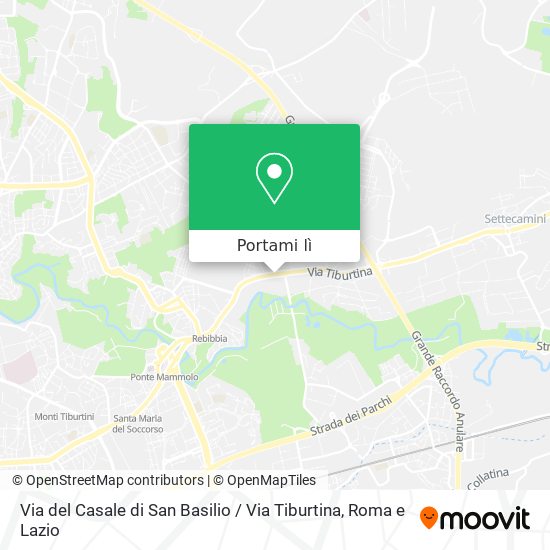 Mappa Via del Casale di San Basilio / Via Tiburtina