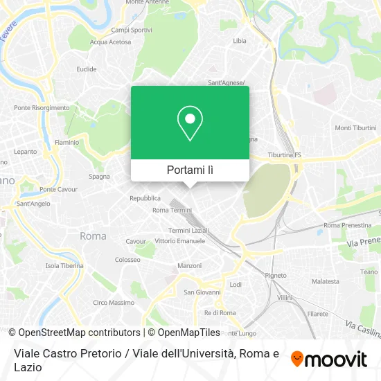 Mappa Viale Castro Pretorio / Viale dell'Università