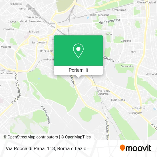 Mappa Via Rocca di Papa, 113
