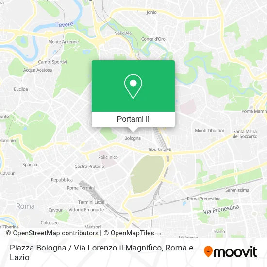 Mappa Piazza Bologna / Via Lorenzo il Magnifico