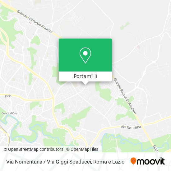Mappa Via Nomentana / Via Giggi Spaducci