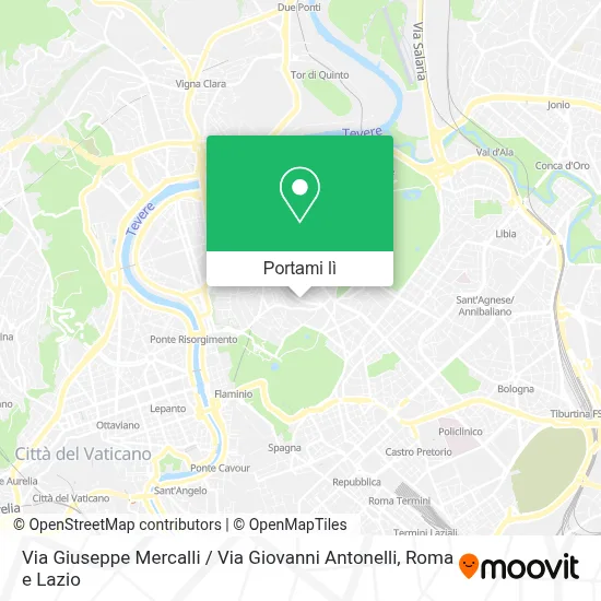 Mappa Via Giuseppe Mercalli / Via Giovanni Antonelli