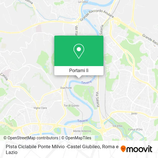 Mappa PIsta Ciclabile Ponte Milvio -Castel Giubileo