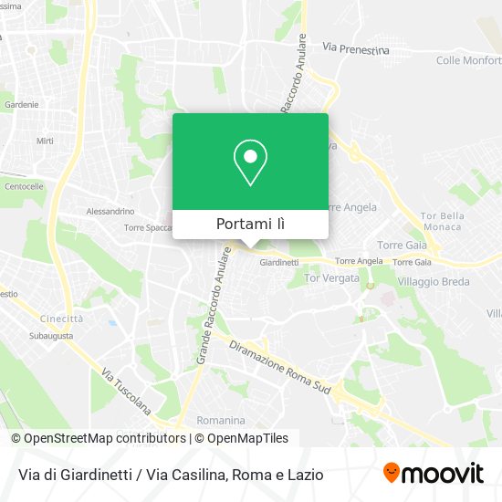 Mappa Via di Giardinetti / Via Casilina