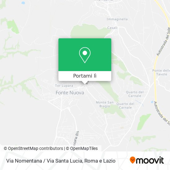 Mappa Via Nomentana / Via Santa Lucia