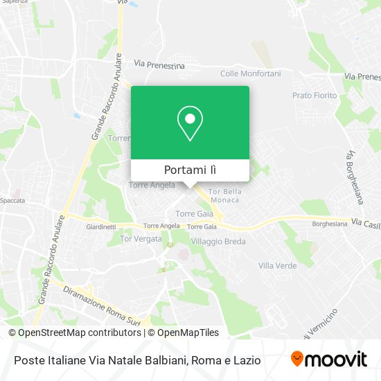 Mappa Poste Italiane Via Natale Balbiani
