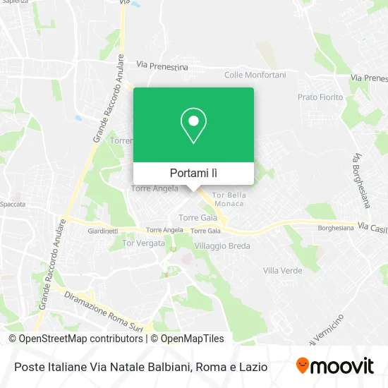 Mappa Poste Italiane Via Natale Balbiani