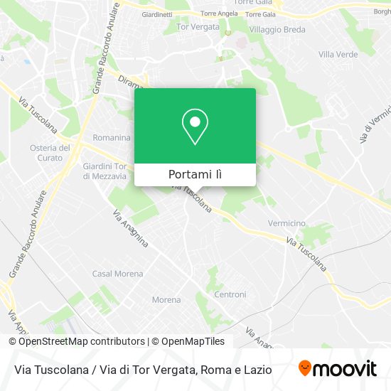 Mappa Via Tuscolana / Via di Tor Vergata