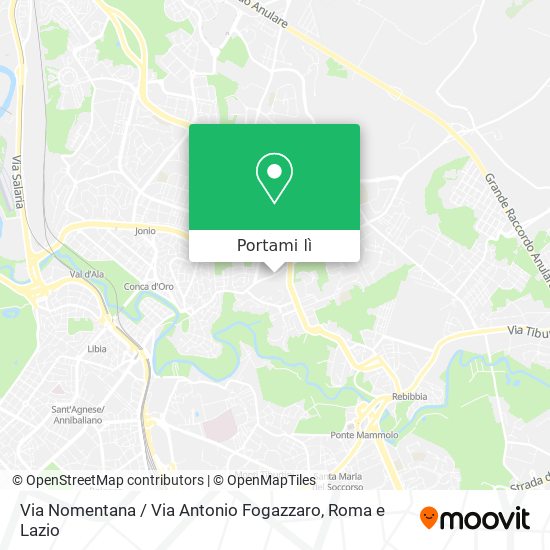 Mappa Via Nomentana / Via Antonio Fogazzaro