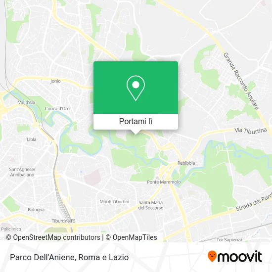 Mappa Parco Dell'Aniene