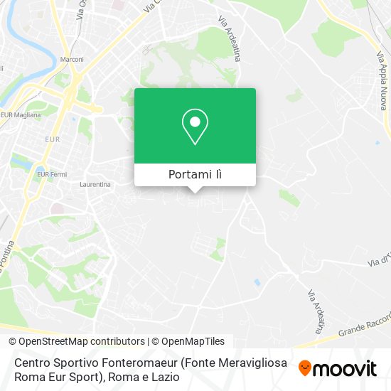 Mappa Centro Sportivo Fonteromaeur (Fonte Meravigliosa Roma Eur Sport)