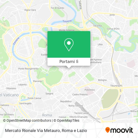 Mappa Mercato Rionale Via Metauro