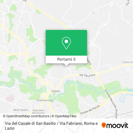 Mappa Via del Casale di San Basilio / Via Fabriano