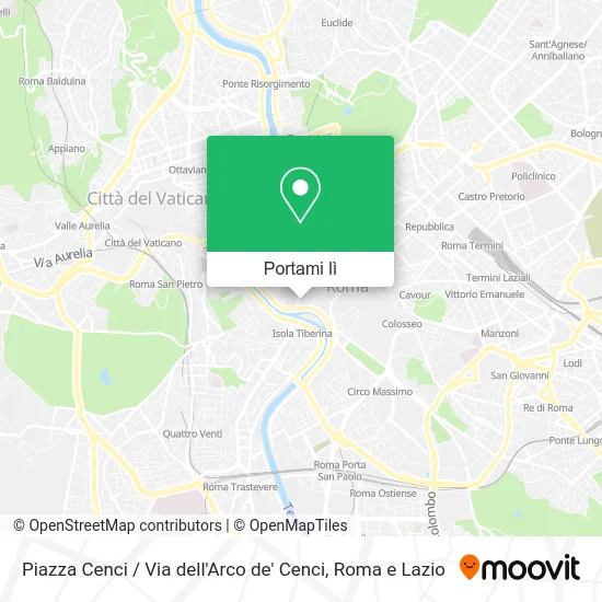 Mappa Piazza Cenci / Via dell'Arco de' Cenci