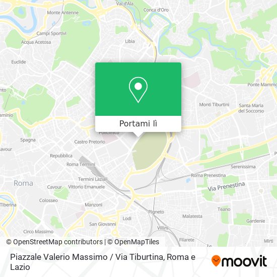 Mappa Piazzale Valerio Massimo / Via Tiburtina