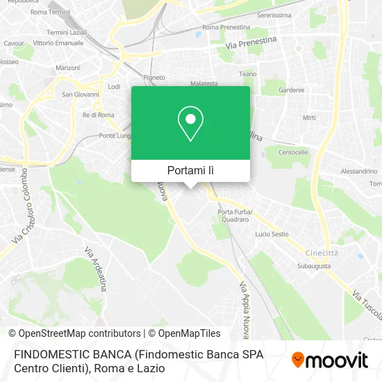 Mappa FINDOMESTIC BANCA (Findomestic Banca SPA Centro Clienti)