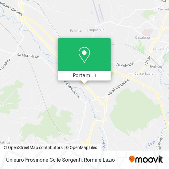 Mappa Unieuro Frosinone Cc le Sorgenti