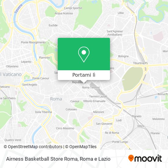 Mappa Airness Basketball Store Roma