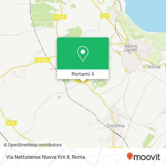 Mappa Via Nettunense Nuova Km 8