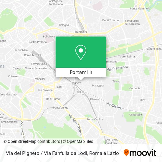 Mappa Via del Pigneto / Via Fanfulla da Lodi