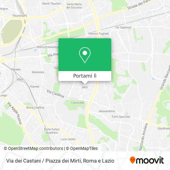 Mappa Via dei Castani / Piazza dei Mirti