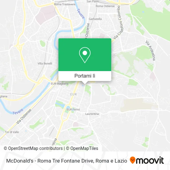 Mappa McDonald's - Roma Tre Fontane Drive