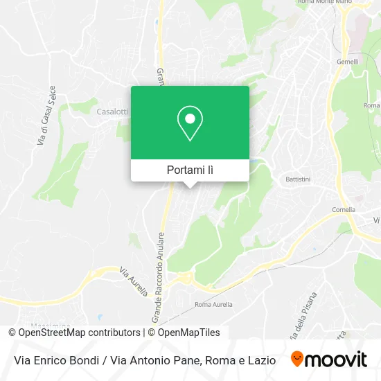 Mappa Via Enrico Bondi / Via Antonio Pane