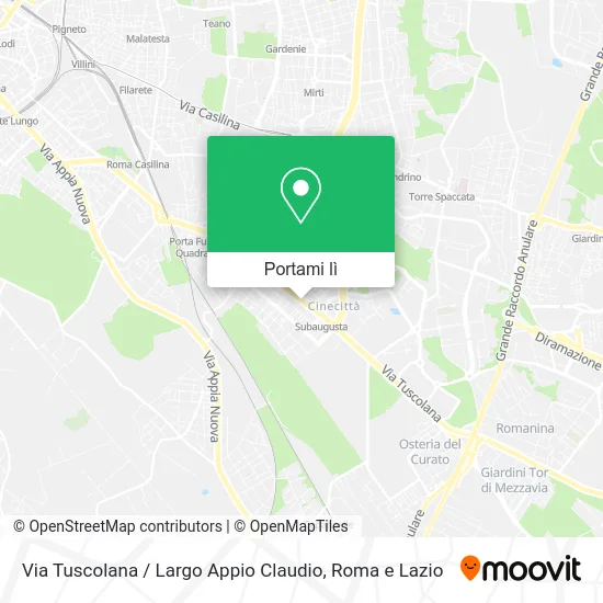 Mappa Via Tuscolana / Largo Appio Claudio
