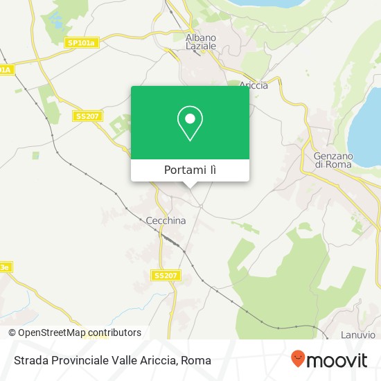 Mappa Strada Provinciale Valle Ariccia