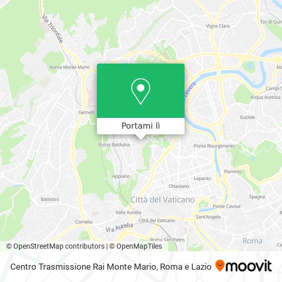 Mappa Centro Trasmissione Rai Monte Mario