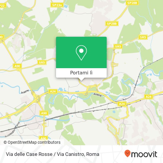 Mappa Via delle Case Rosse / Via Canistro