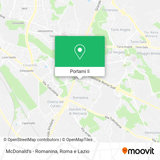 Mappa McDonald's - Romanina