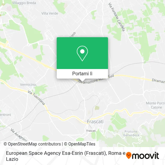 Mappa European Space Agency Esa-Esrin (Frascati)