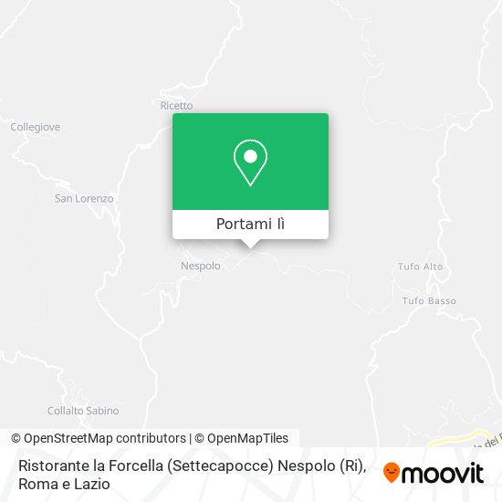 Mappa Ristorante la Forcella (Settecapocce) Nespolo (Ri)