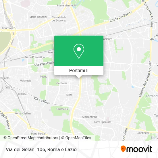 Mappa Via dei Gerani 106