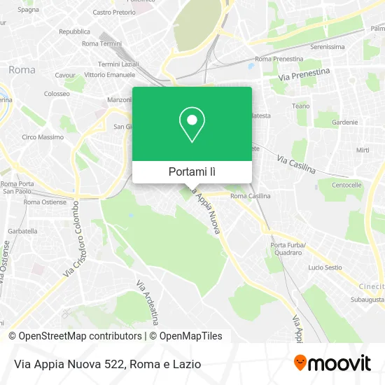 Mappa Via Appia Nuova 522