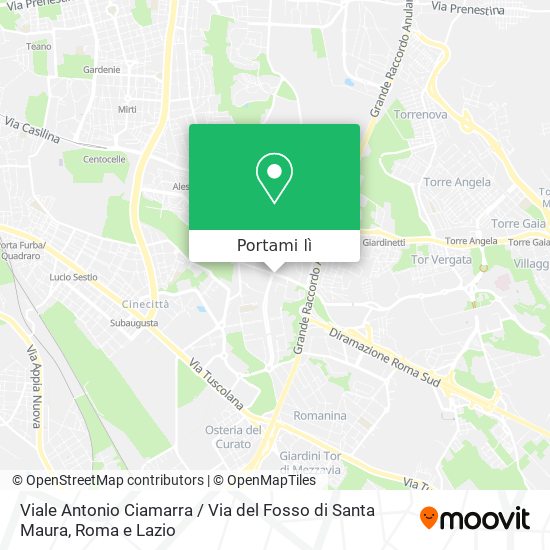 Mappa Viale Antonio Ciamarra / Via del Fosso di Santa Maura