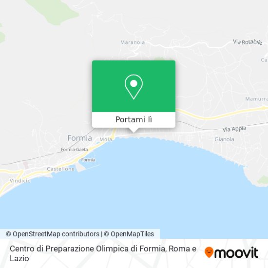 Mappa Centro di Preparazione Olimpica di Formia