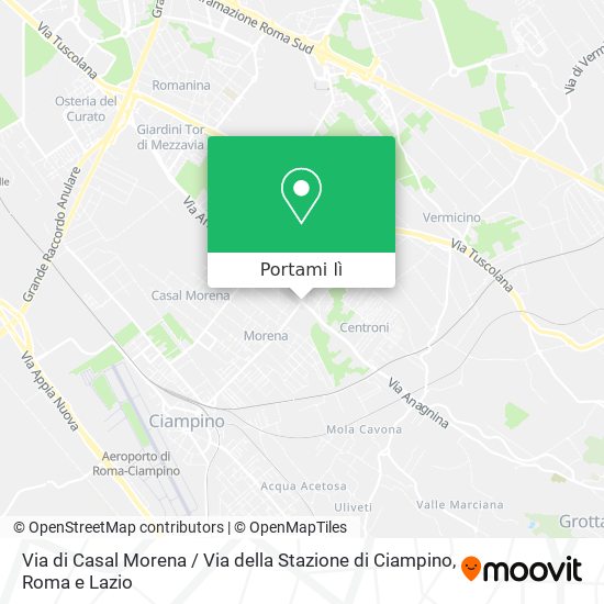 Mappa Via di Casal Morena / Via della Stazione di Ciampino