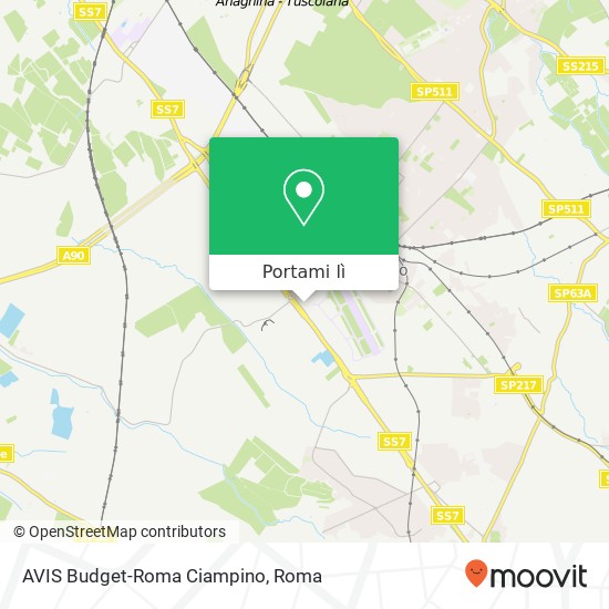 Mappa AVIS Budget-Roma Ciampino