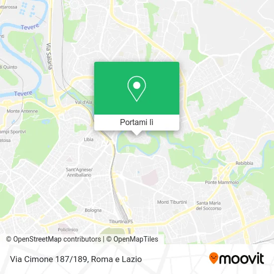 Mappa Via Cimone 187/189