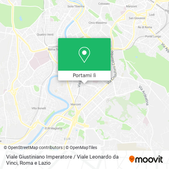 Mappa Viale Giustiniano Imperatore / Viale Leonardo da Vinci