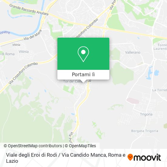 Mappa Viale degli Eroi di Rodi / Via Candido Manca