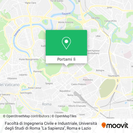 Mappa Facoltà di Ingegneria Civile e Industriale, Università degli Studi di Roma "La Sapienza"