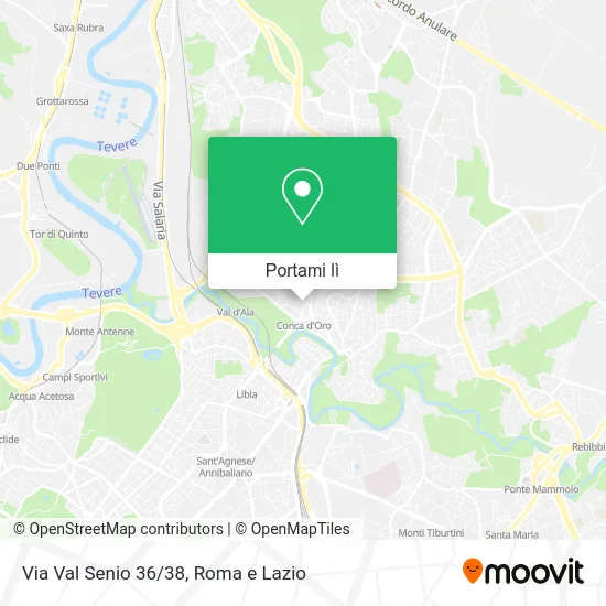 Mappa Via Val Senio 36/38