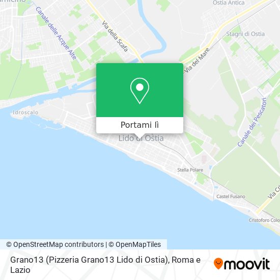 Mappa Grano13 (Pizzeria Grano13 Lido di Ostia)