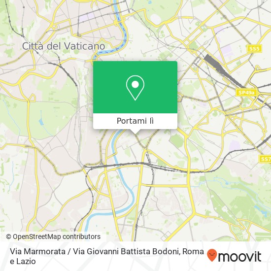 Mappa Via Marmorata / Via Giovanni Battista Bodoni