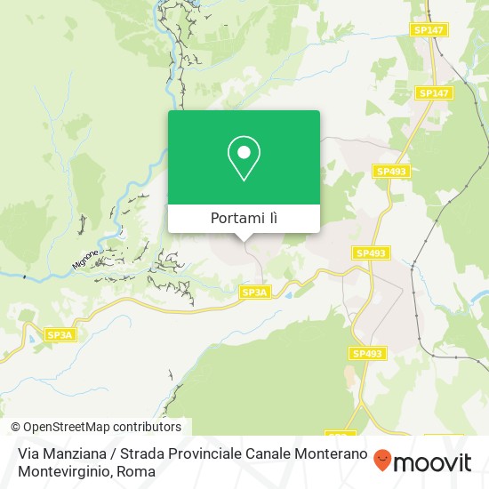 Mappa Via Manziana / Strada Provinciale Canale Monterano Montevirginio