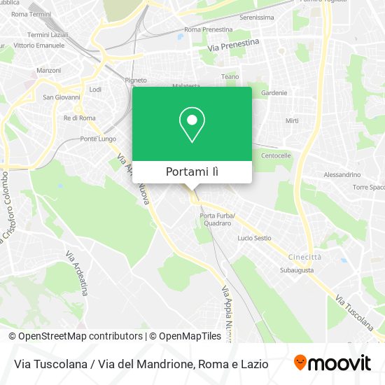 Mappa Via Tuscolana / Via del Mandrione