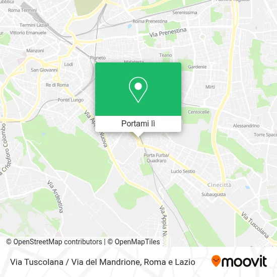 Mappa Via Tuscolana / Via del Mandrione